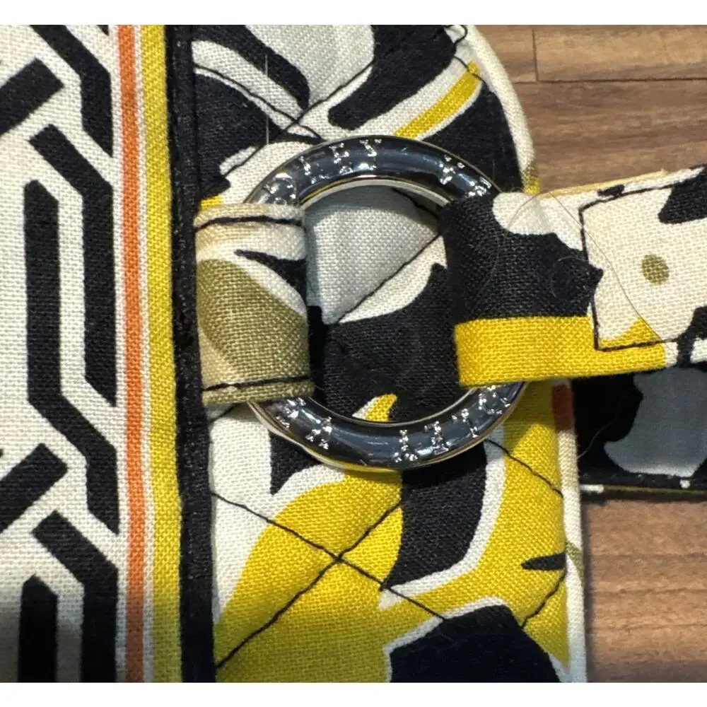 Vera Bradley Dogwood Handbag Purse Yellow And Black‎ Floral Pattern
